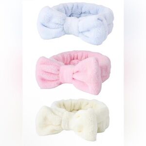1 Soft Plush Spa Headband  - Blue, Pink, Cream